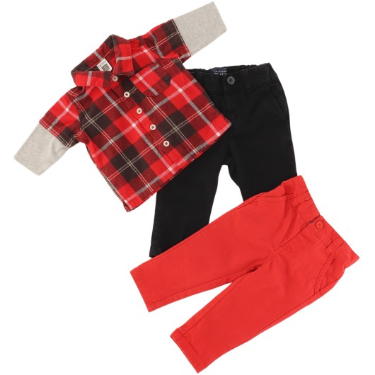 Black And Red Triple Threat Set 3-9M