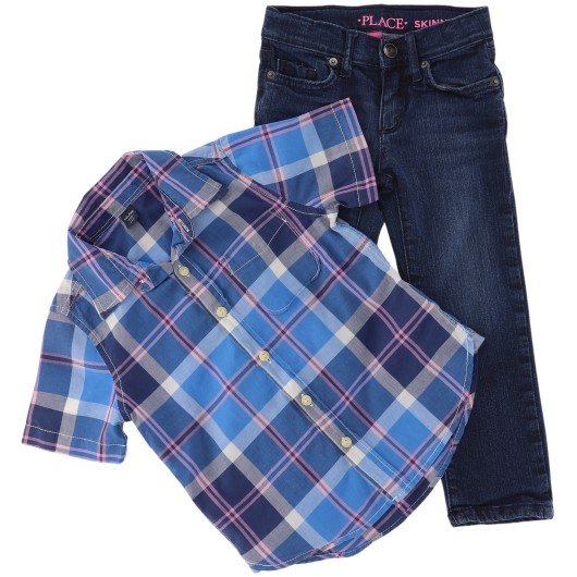 Children's Gap Plaid Denim Outfit 4T Children's Gap Plaid Denim Outfit 4T