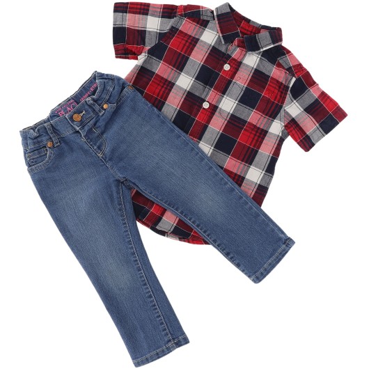 Children's Place Skinny Plaid Set 2T