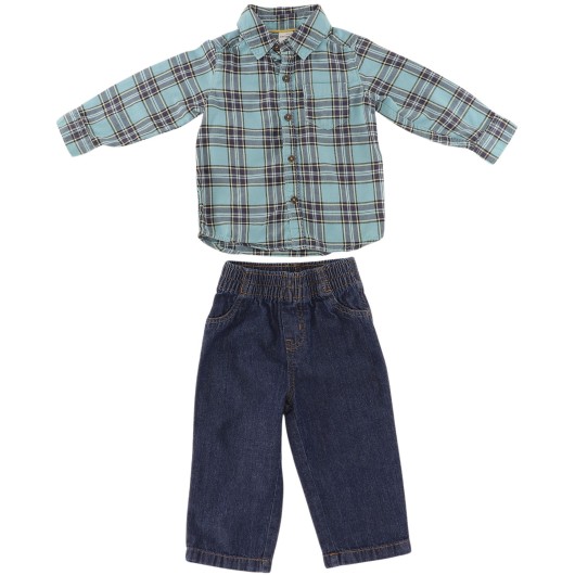 Jumping Carters Blue Plaid Set 18M Jumping Carters Blue Plaid Set 18M