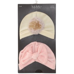 Nicole Miller Girls Pink/Cream Beanie Hat