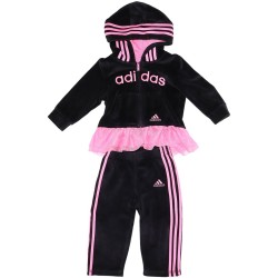 Adidas Girls Black/Pink Sweat Suit