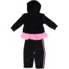 Adidas Girls Black/Pink Sweat Suit
