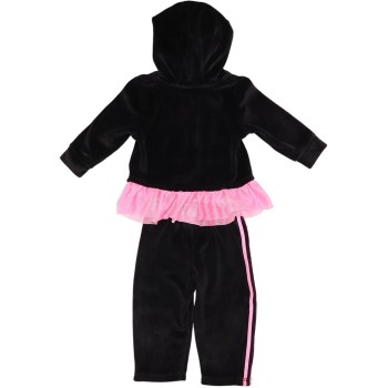 Adidas Girls Black/Pink Sweat Suit Adidas Girls Black/Pink Sweat Suit
