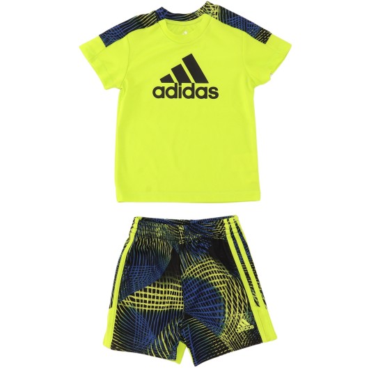 Adidas Boys Yellow/Multi-Color Activewear Set