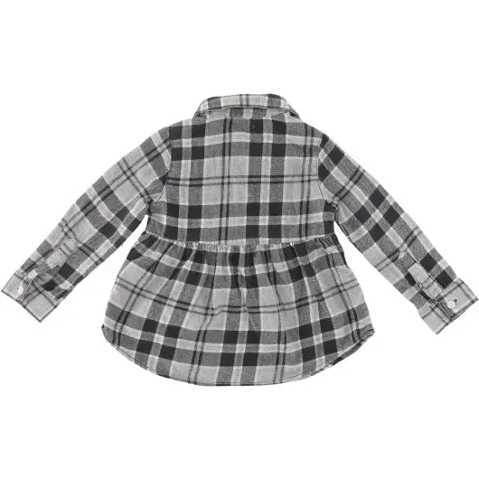 Cat & Jack Girls Grey/Black Plaid Shirt