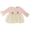 Little Lass Girls Pink/Cream Dress