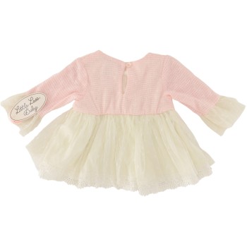 Little Lass Girls Pink/Cream Dress