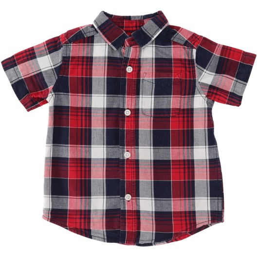 Childrens Place Girls Blue/Red Plaid Shirt