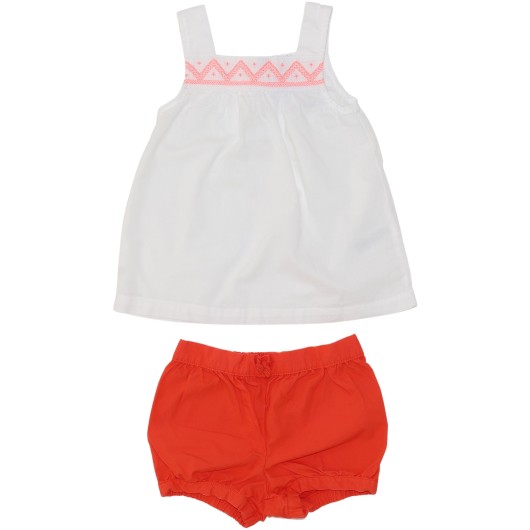Carter's Girls Orange/White Casual Set