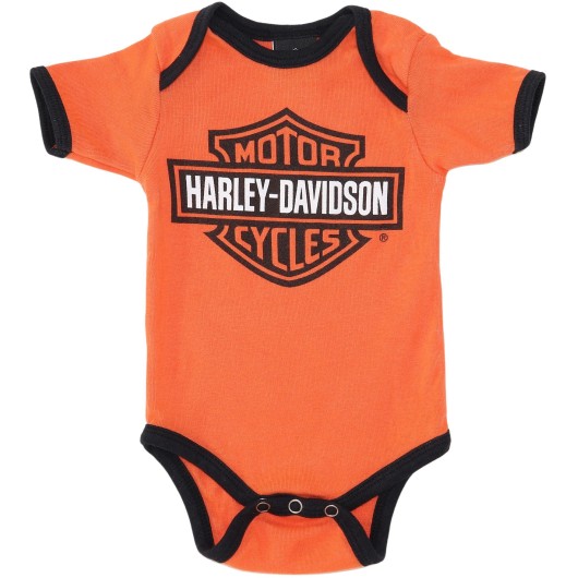 Harley Davidson Gender Neutral Orange Onesie