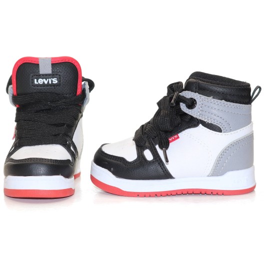Levis Boys White/Black Sneakers