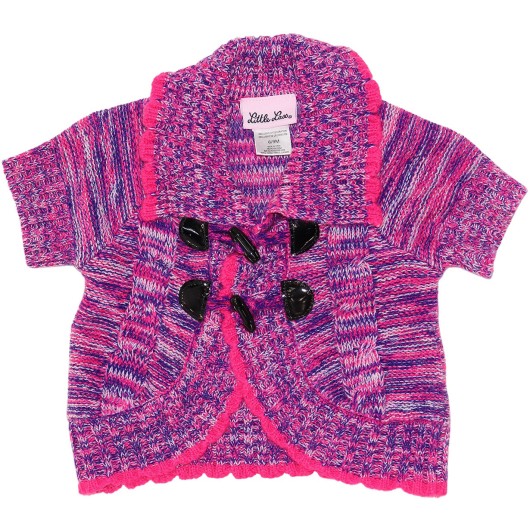 Little Lass Girls Pink/Purple Knitted Sweater