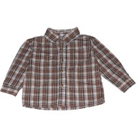 Nannette Boys Brown Plaid Shirt