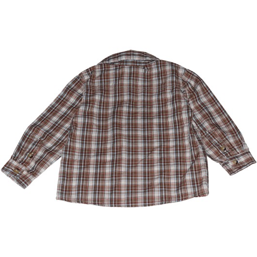 Nannette Boys Brown Plaid Shirt