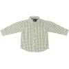 Nautica Boys Blue/Yellow Button Plaid Shirt