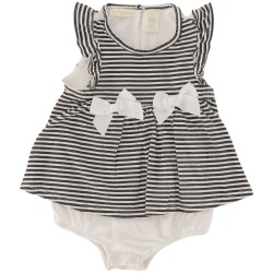 First Impressions Girls White/Black Onesie