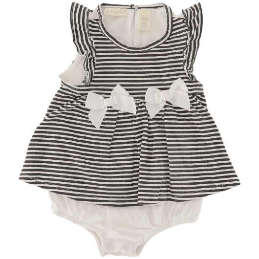First Impressions Girls White/Black Onesie