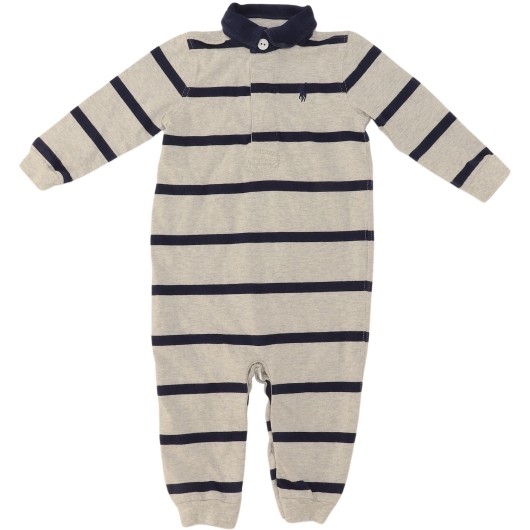 Ralph Lauren Boys Grey/Blue Romper