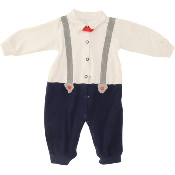 Baby Sweet Boys Blue/White Romper