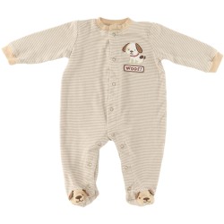 Little Wonders Boys Brown/White Romper