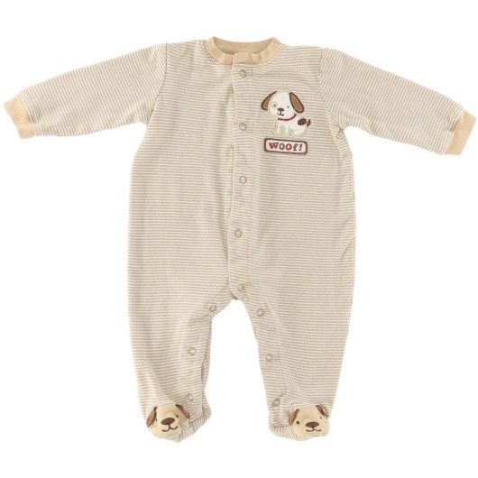Little Wonders Boys Brown/White Romper