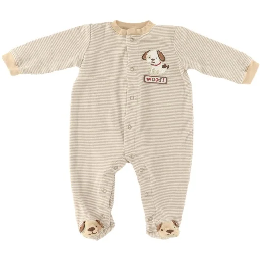 Little Wonders Boys Brown/White Romper