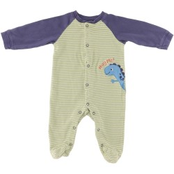 Little Wonders Boys Green/White Romper