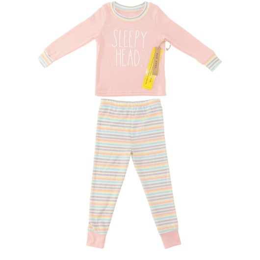 Rae Dunn Girls Pink/Multi-Color Pajama Set