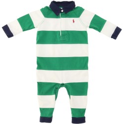 Ralph Lauren Boys Green/White Romper