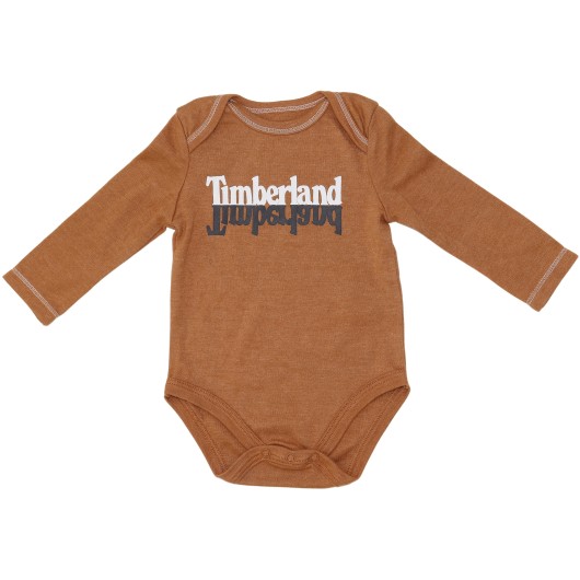 Timberland Gender Neutral Brown Onesie