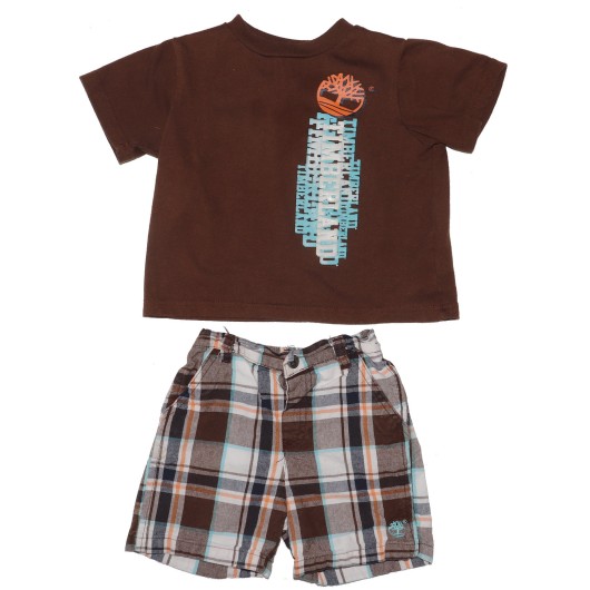 Timberland Boys Brown Casual Short Set