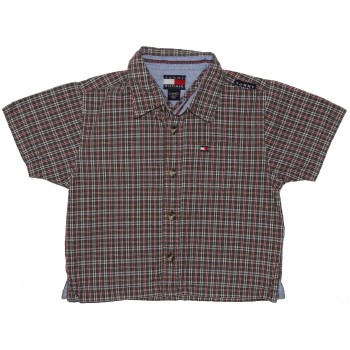 Tommy Hilfiger Boys Brown Plaid Shirt